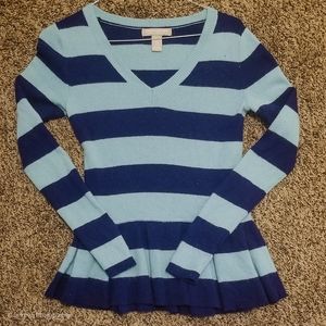 Banana Republic Navy and Teal Owolum Sweater
